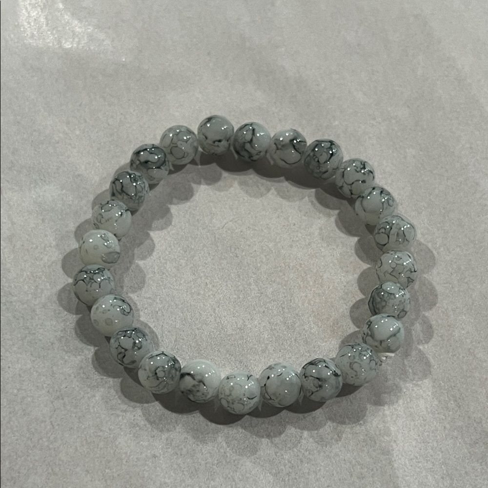 Chic Marble Beaded Stretch Bracelet